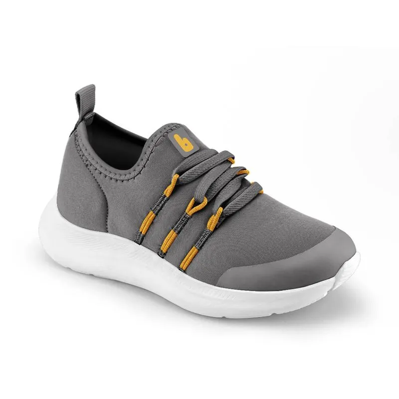 Tênis Infantil Masculino Cinza Liso com Elástico Bibi Action 25