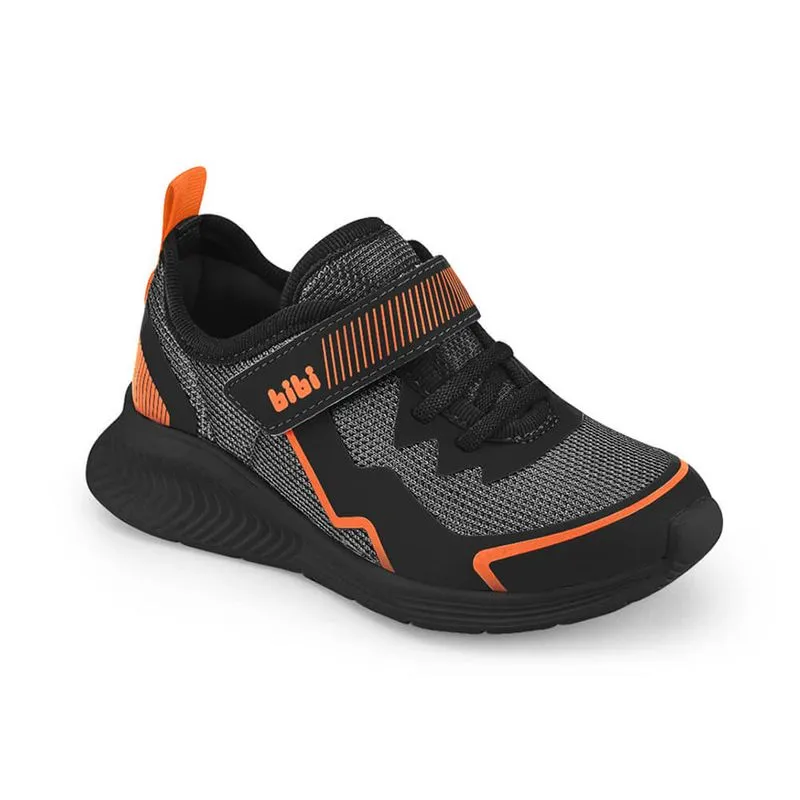 Tênis Infantil Bibi Preto e Laranja com Velcro Fly Baby II 27