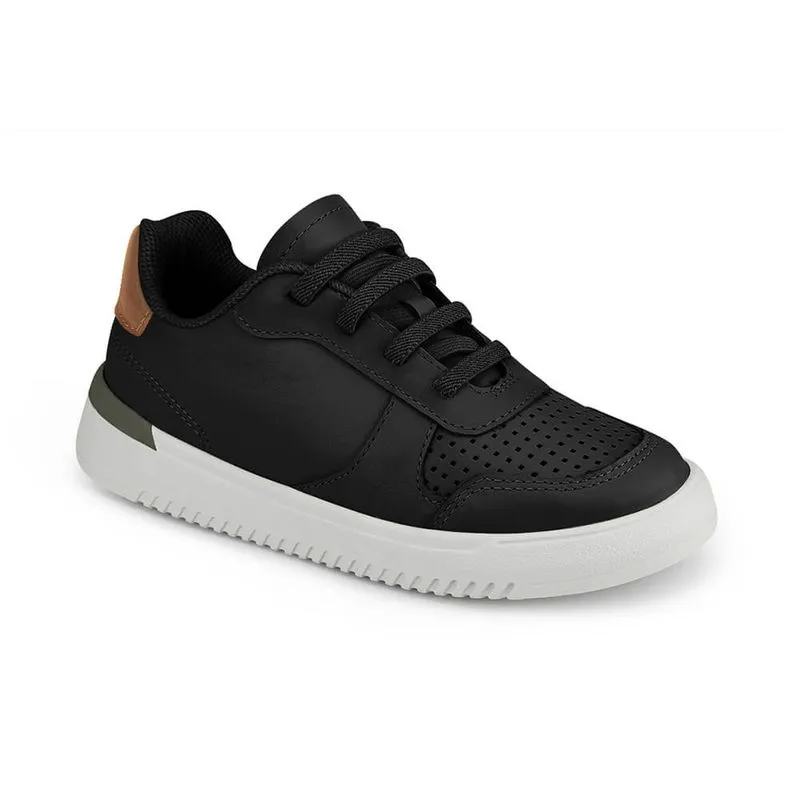 Tênis Infantil Bibi de Couro Preto com Marrom New Way 25