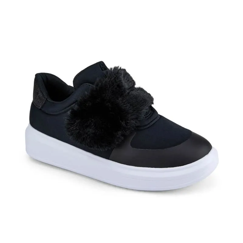 Tênis Infantil Bibi Preto com Pelinho Glam 30