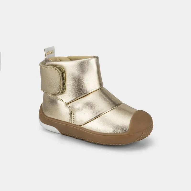 Abotinado Infantil Bibi Prewalker Dourado de Couro 18