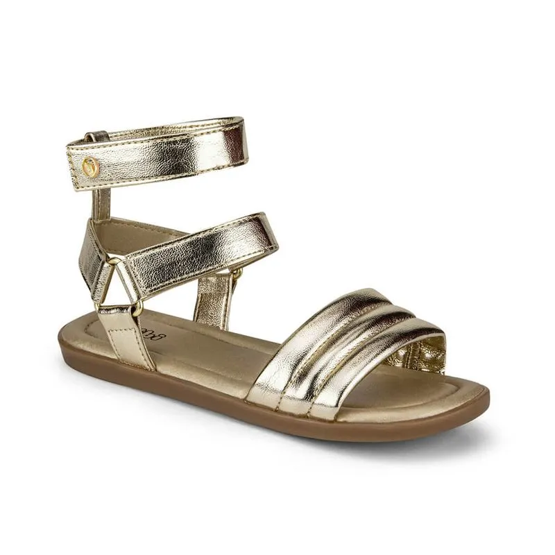 Sandália Infantil Bibi Gladiadora Dourada Soft Flat 34