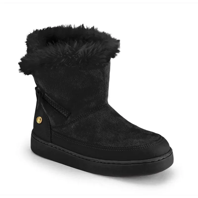 Bota Infantil Feminina Cano Baixo Preta com Pelo Bibi Urban Boots 26