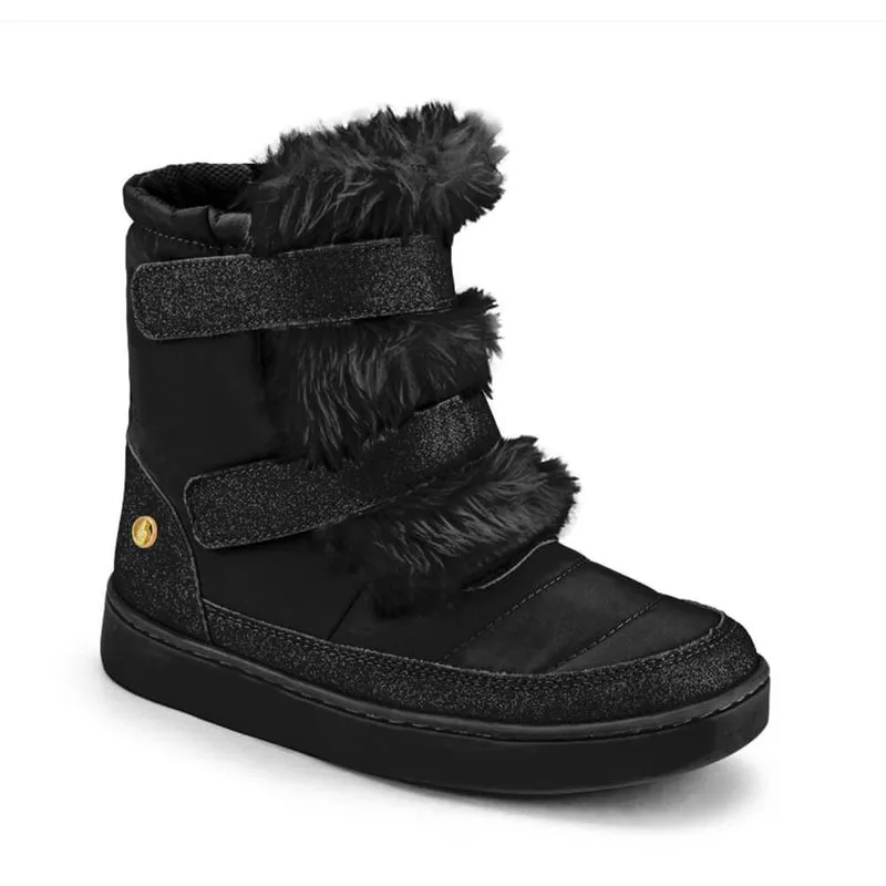 Bota Infantil Feminina Cano Médio Preta Bibi Urban Boots 33