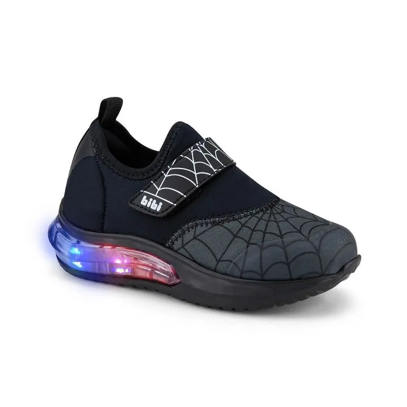 Tênis Infantil de Luz Bibi Space Wave 3.0 Preto e Grafite de Aranha 27