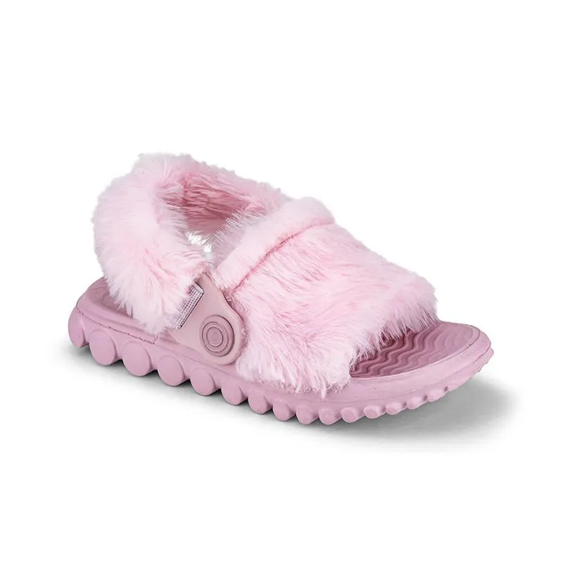Chinelo Infantil Feminino Rosa com Pelinho Bibi Sun Slide 23/24