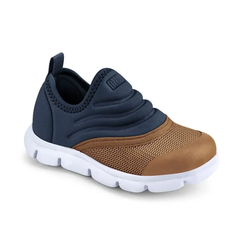 Tênis Infantil Bibi Casual Azul com Marrom Energy Baby New II 25