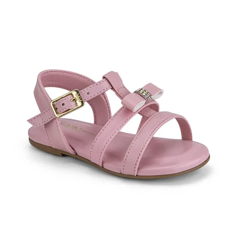 Sandália Infantil Bibi Rosa com Laço Mini Me 21