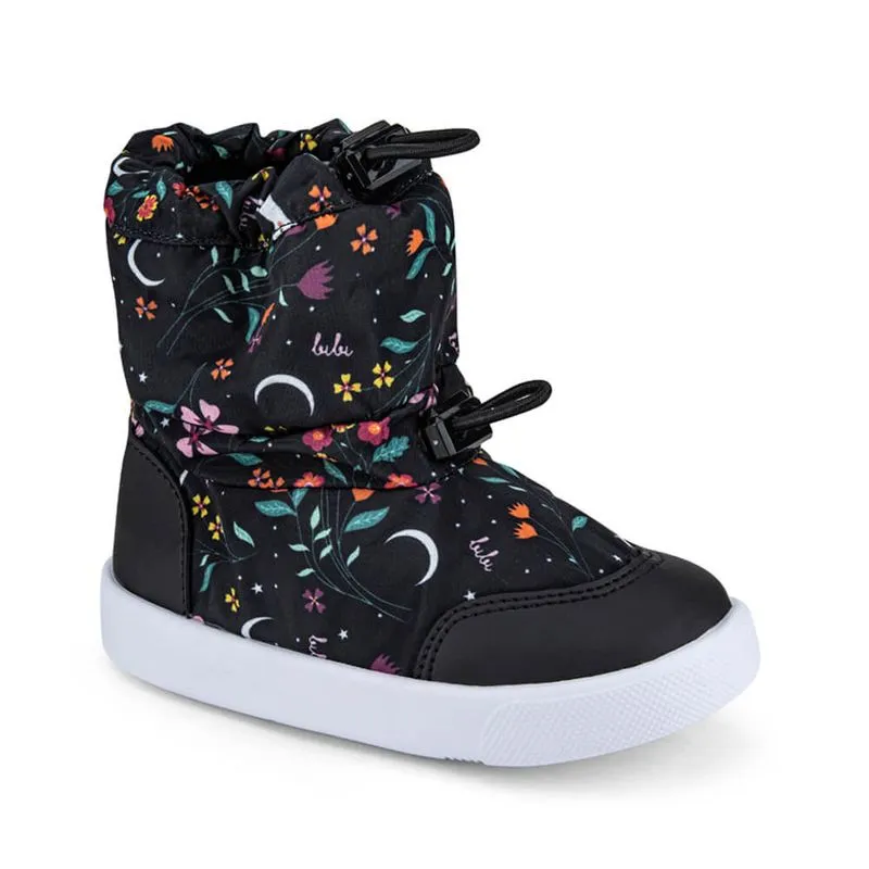 Bota Infantil Bibi Preta Estampa Floreada Drop Agility Mini II 26