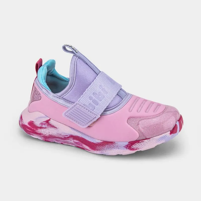 Tênis Infantil Rosa e Lilás com Velcro Bibi Evolution II 35