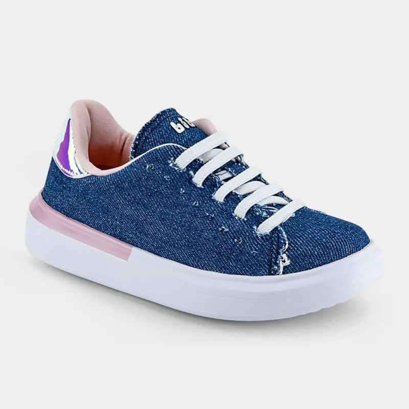 Tênis Infantil Bibi Casual Azul Jeans Glam 29