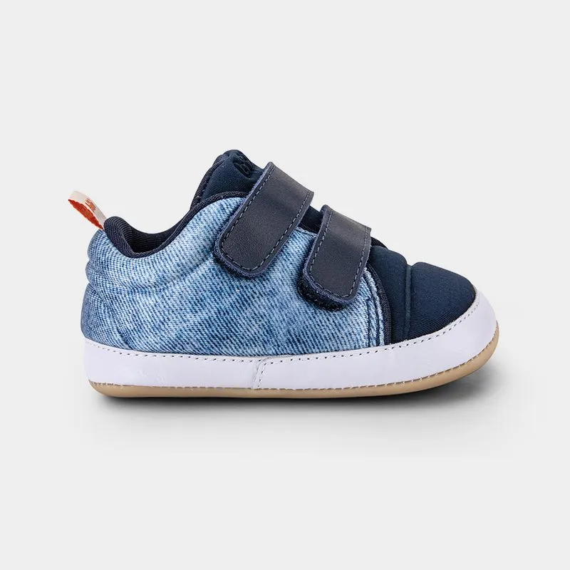 Tênis Infantil Bibi Afeto Joy II Azul Jeans com duas tiras 16