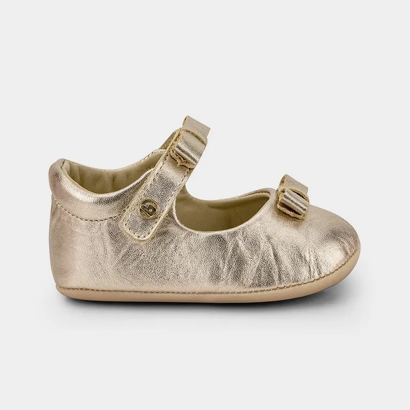 Sapatilha Infantil Bibi Afeto Joy II Dourado com Laço 14/15