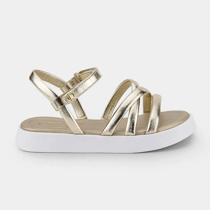 Sandália Infantil Bibi Plataforma Dourada 31