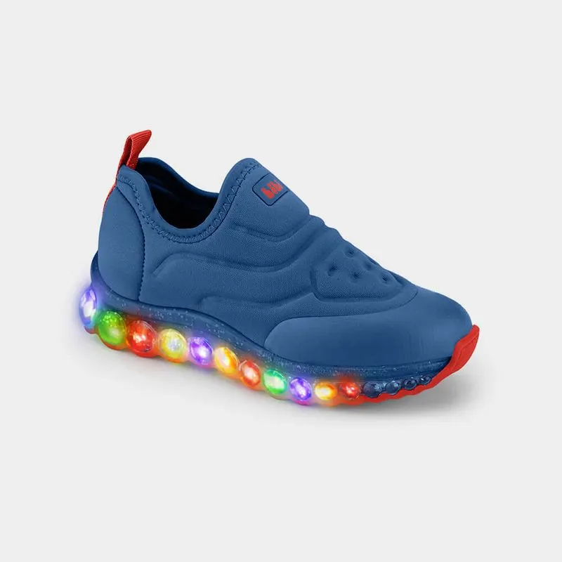 Tênis Infantil de Luz Bibi Roller Celebration Azul Lunar com Tomate 25