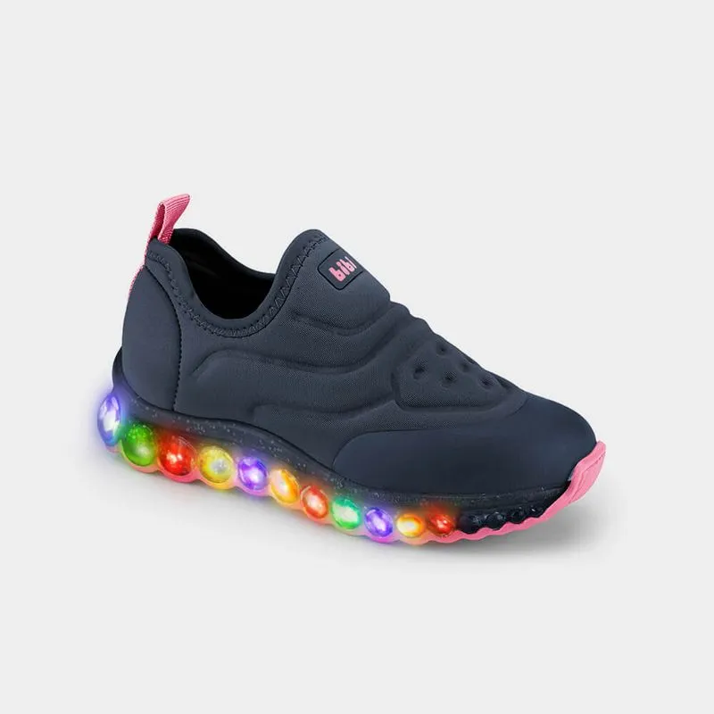 Tênis Infantil de Luz Bibi Roller Celebration Azul Naval com Rosa 25