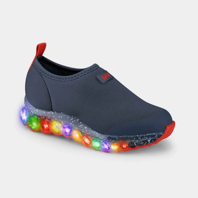 Tênis Infantil de Luz Bibi Roller Celebration Azul Naval com Vermelho 25