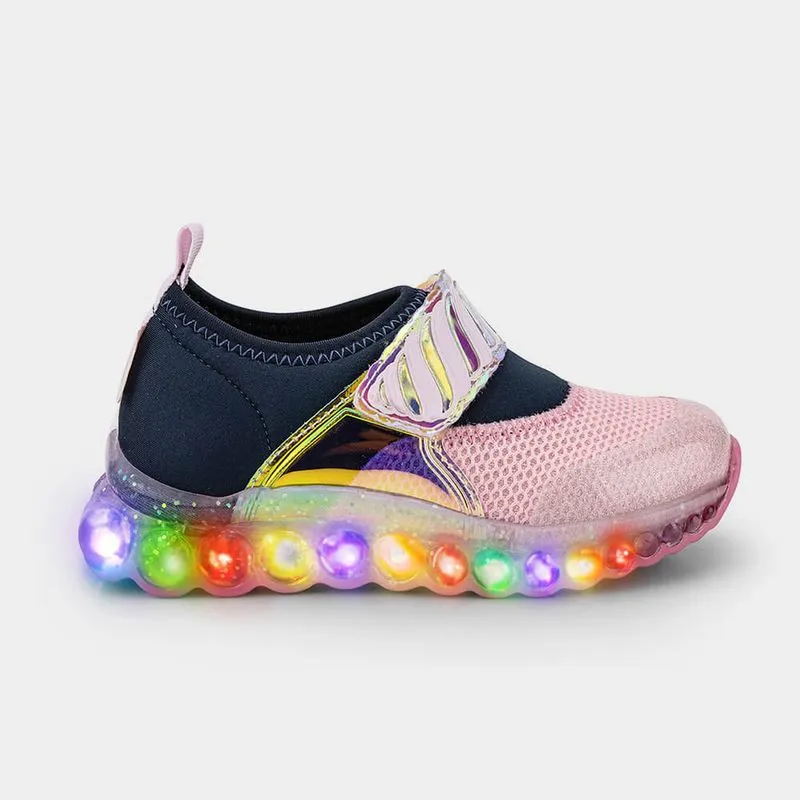 Tênis Infantil de Luz Bibi Roller Celebration Azul e Rosa com Tira 28