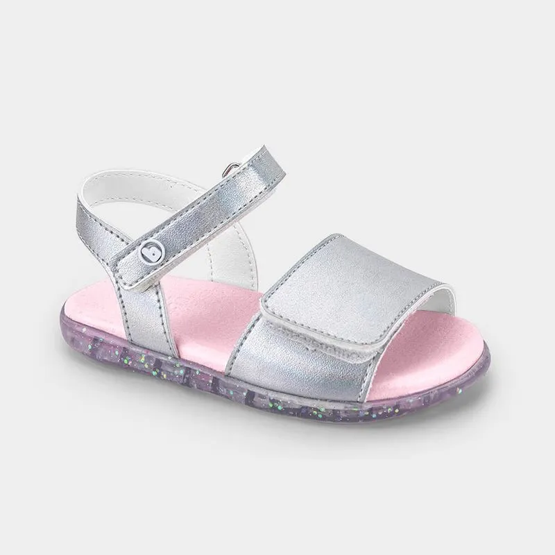 Sandália Infantil Bibi Baby Soft II Prata e Rosa 1188092 26