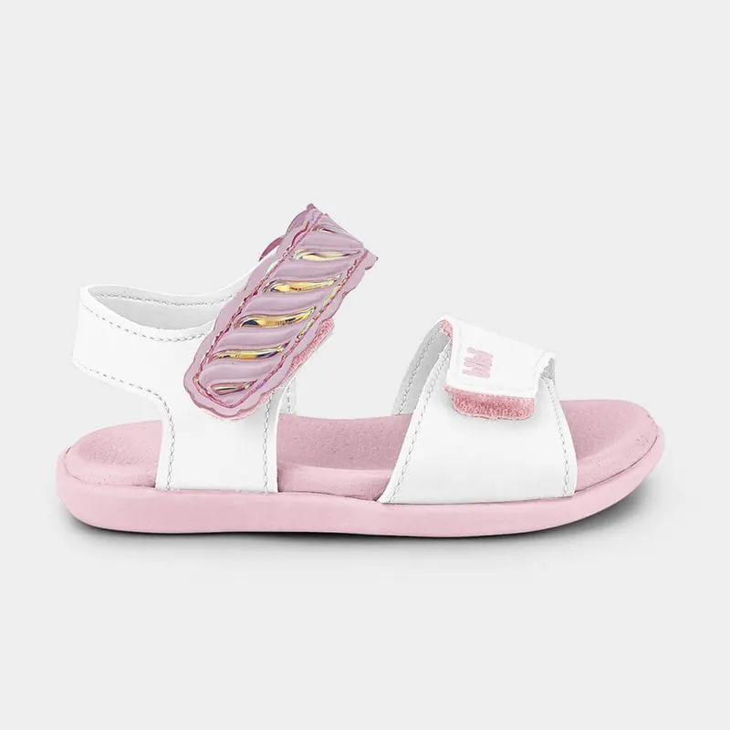 Sandália Infantil Bibi Baby Soft II Rosa e Branco de Marshmallow 1188098 24