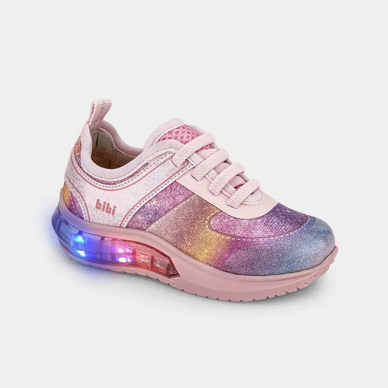 Tênis Infantil de Luz Bibi Space Wave 3.0 Rosa Colorido 21