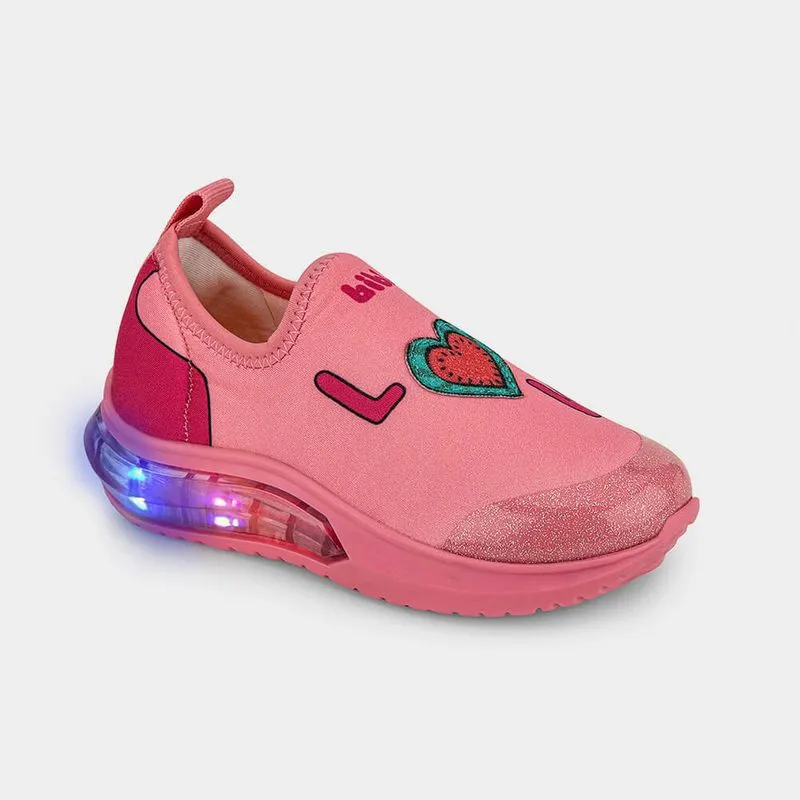 Tênis Infantil de Luz Bibi Space Wave 3.0 Rosa Flamingo de Melancia 29