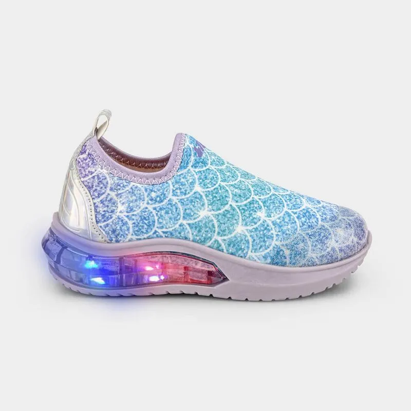 Tênis Infantil de Luz Bibi Space Wave 3.0 Azul de Sereia 23