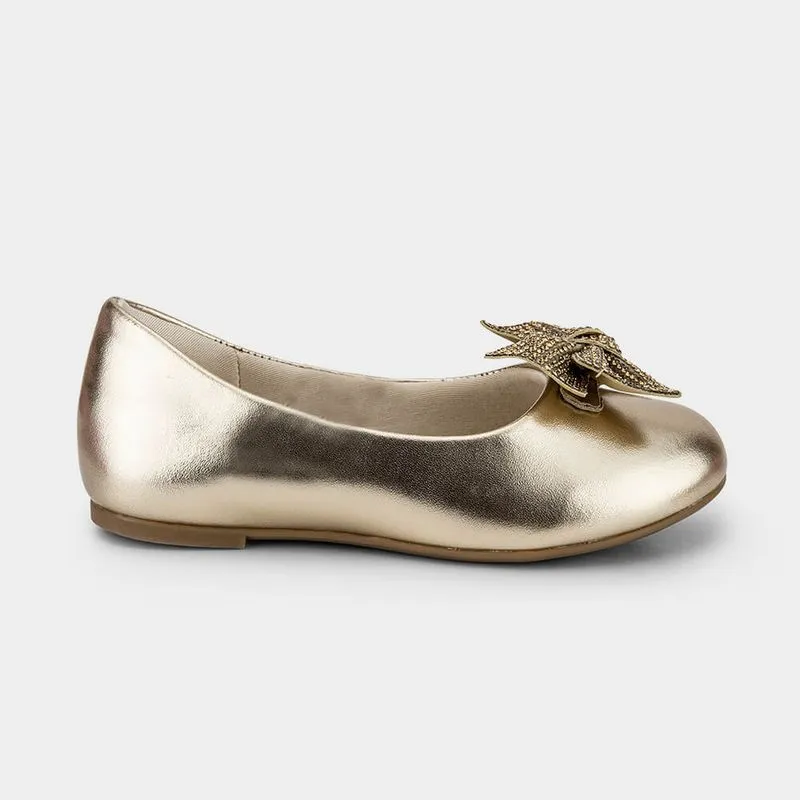 Sapatilha Infantil Bibi Ballerina Kids Dourada de Laço 31