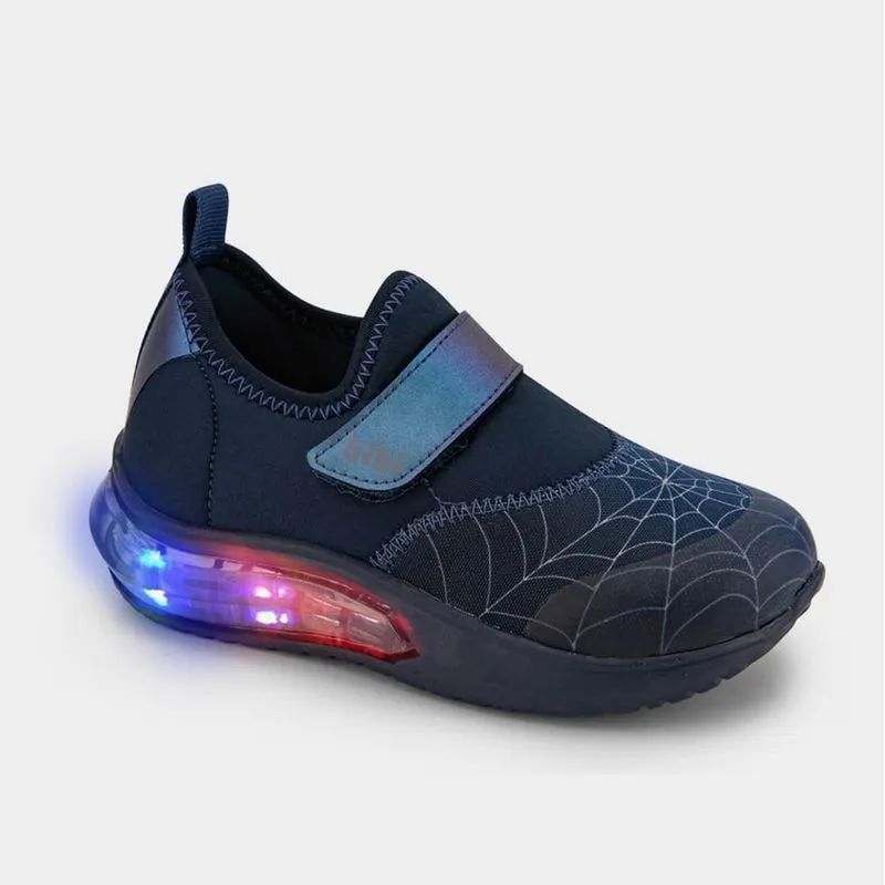 Tênis Infantil de Luz Bibi Space Wave 3.0 Azul de Aranha com Tira 24
