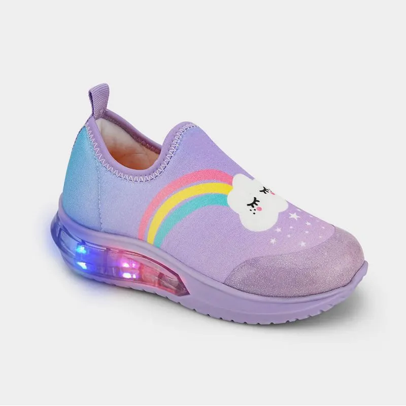 Tênis Infantil de Luz Bibi Space Wave 3.0 Lilás de Arco-íris 29