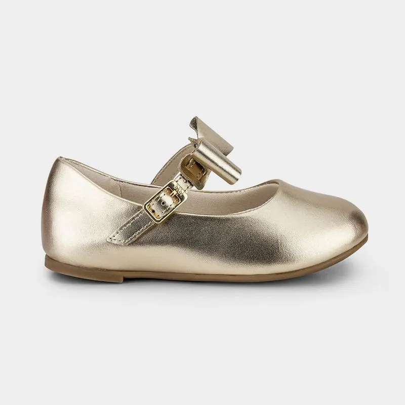 Sapatilha Infantil Bibi Ballerina Mini Dourada com Laço 23
