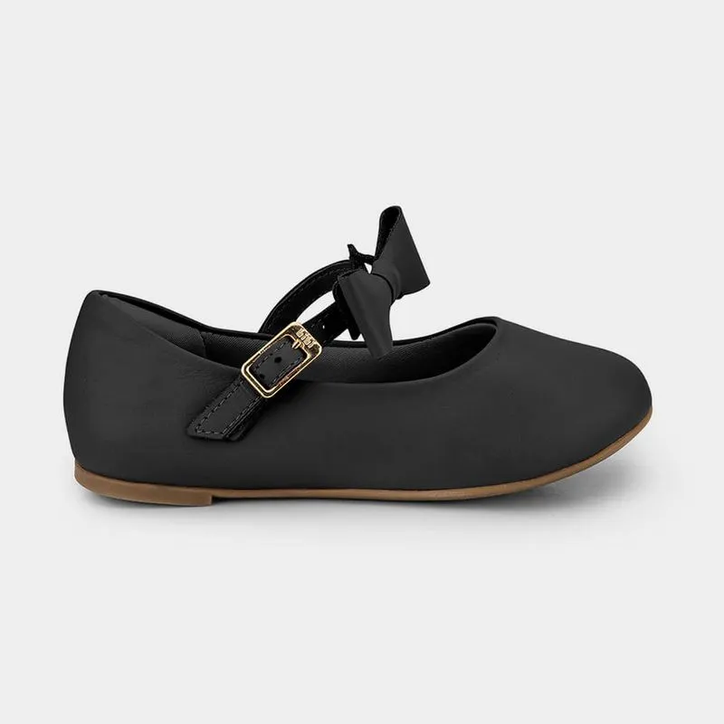 Sapatilha Infantil Bibi Ballerina Mini Preta com Laço 26