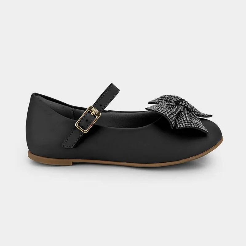 Sapatilha Infantil Bibi Ballerina Mini Preta de Laço 20