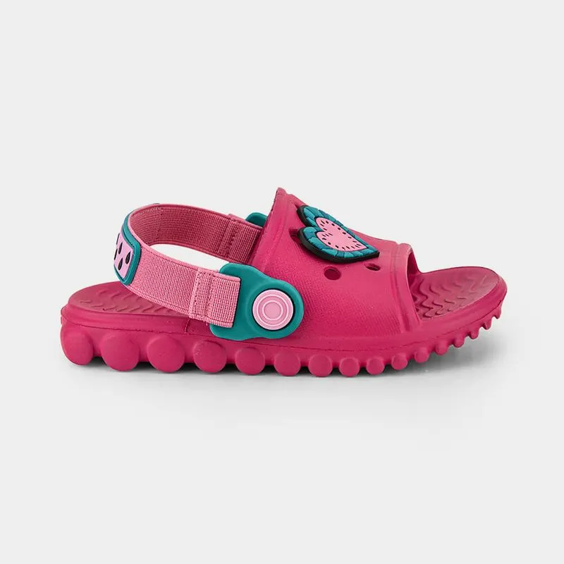 Chinelo Infantil Bibi Sun Slide Rosa de Coração 23/24