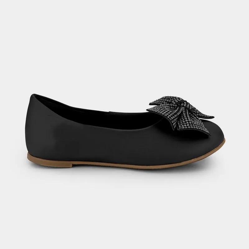 Sapatilha Infantil Bibi Ballerina Kids Preta de Laço 35