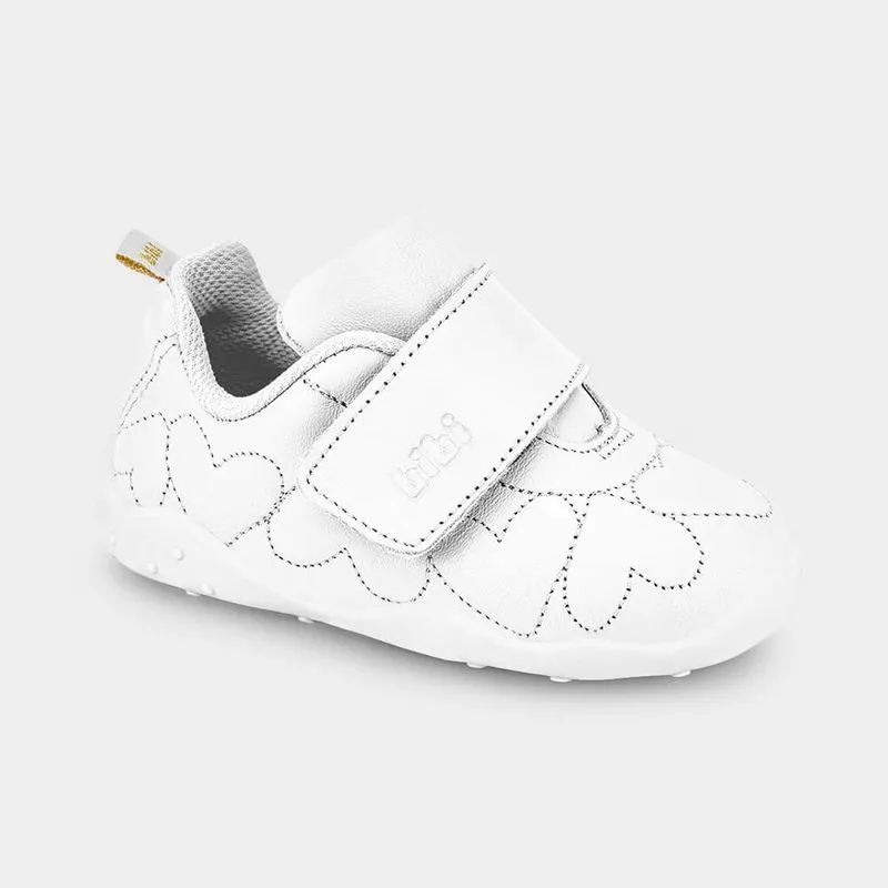 Tênis Infantil Bibi Fisioflex Originals Branco com Corações 25