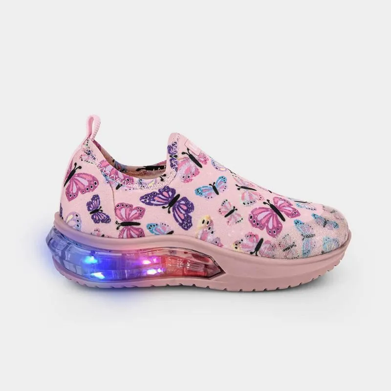 Tênis Infantil de Luz Bibi Space Wave 3.0 Rosa Sugar de Borboleta 30