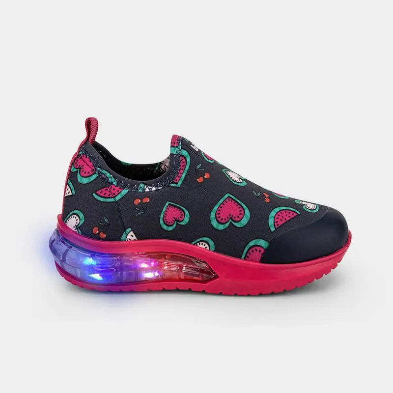 Tênis Infantil de Luz Bibi Space Wave 3.0 com Corações de Melancia 21