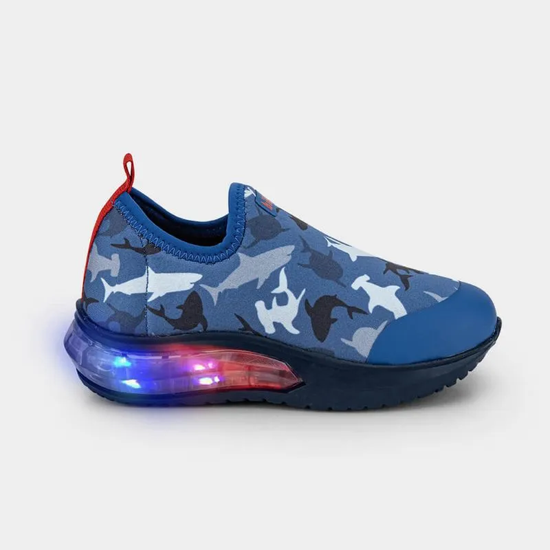 Tênis Infantil de Luz Bibi Space Wave 3.0 Azul Lunar de Tubarão 22