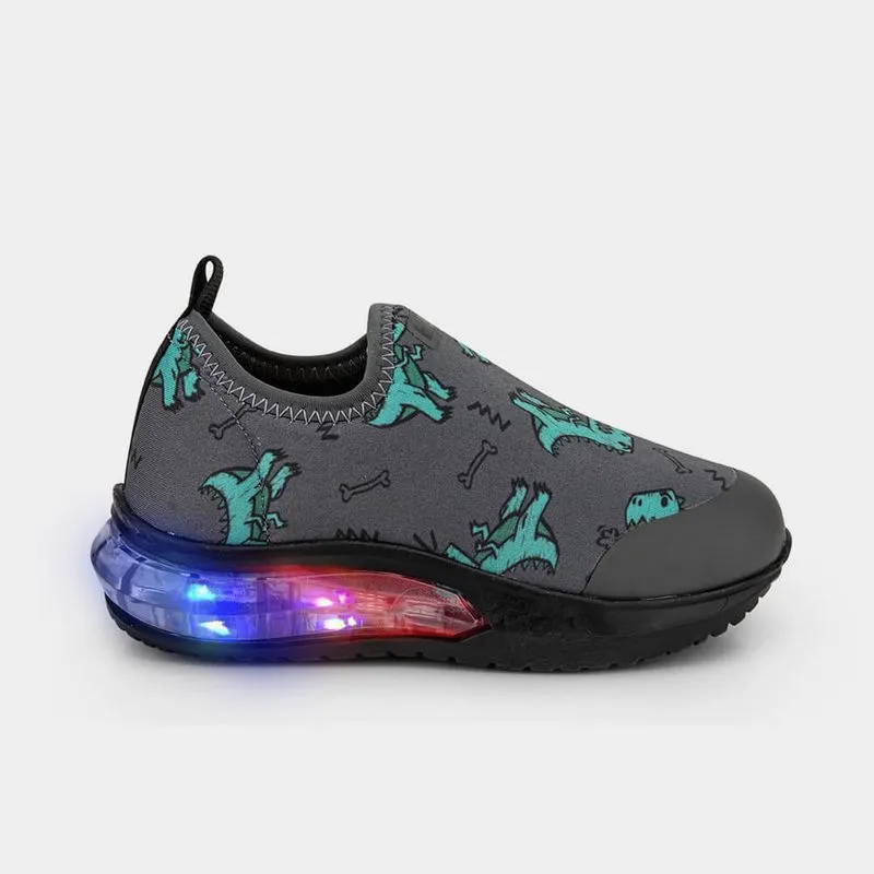 Tênis Infantil de Luz Bibi Space Wave 3.0 Grafite de Dino 20