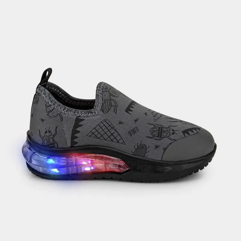 Tênis Infantil de Luz Bibi Space Wave 3.0 Grafite de Bugs 27
