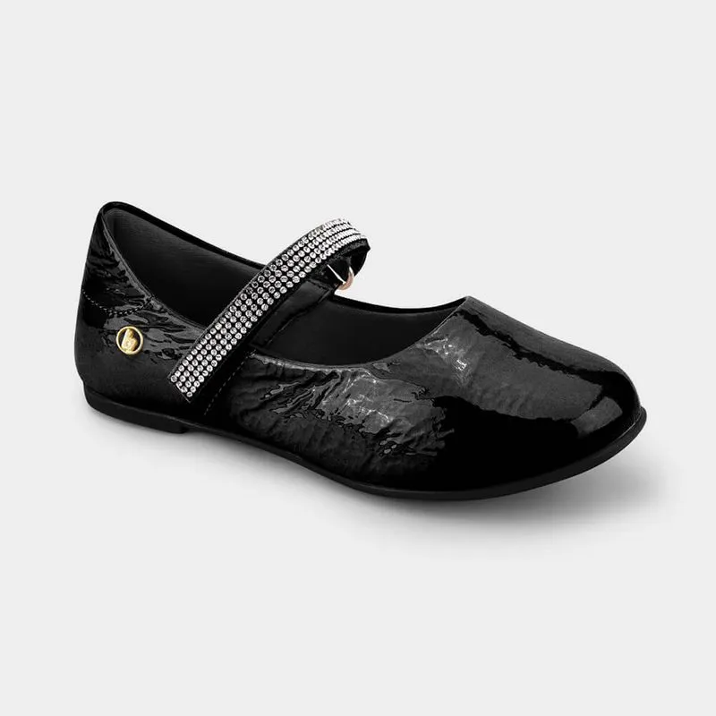 Sapatilha Infantil Bibi Ballerina Kids Preta de Verniz 35