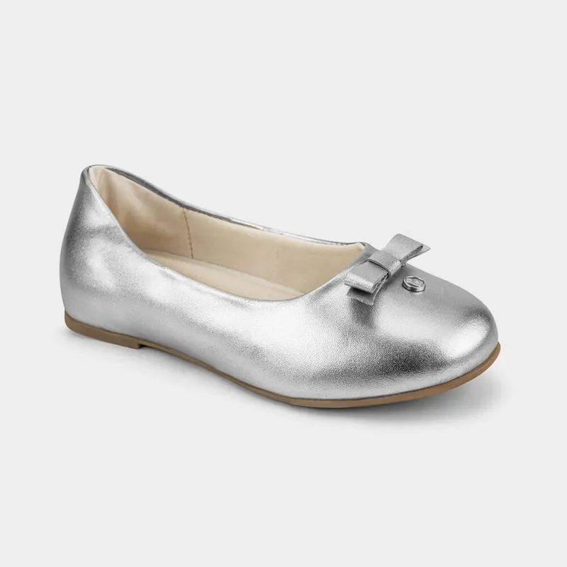 Sapatilha Infantil Bibi Ballerina Kids Prata com Laço 33