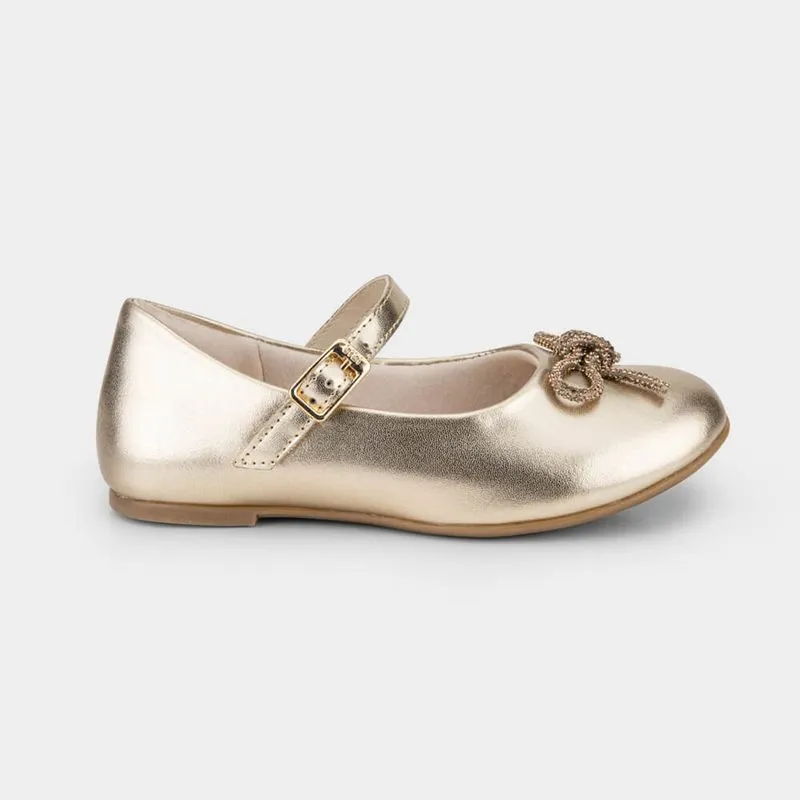 Sapatilha Infantil Bibi Ballerina Mini Dourada com Laço 24
