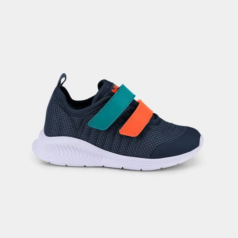 Tênis Infantil Bibi Fly Baby II Azul com Tira Colorida 26