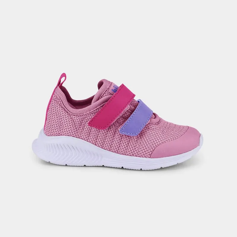 Tênis Infantil Bibi Fly Baby II Rosa com Tira Colorida 19