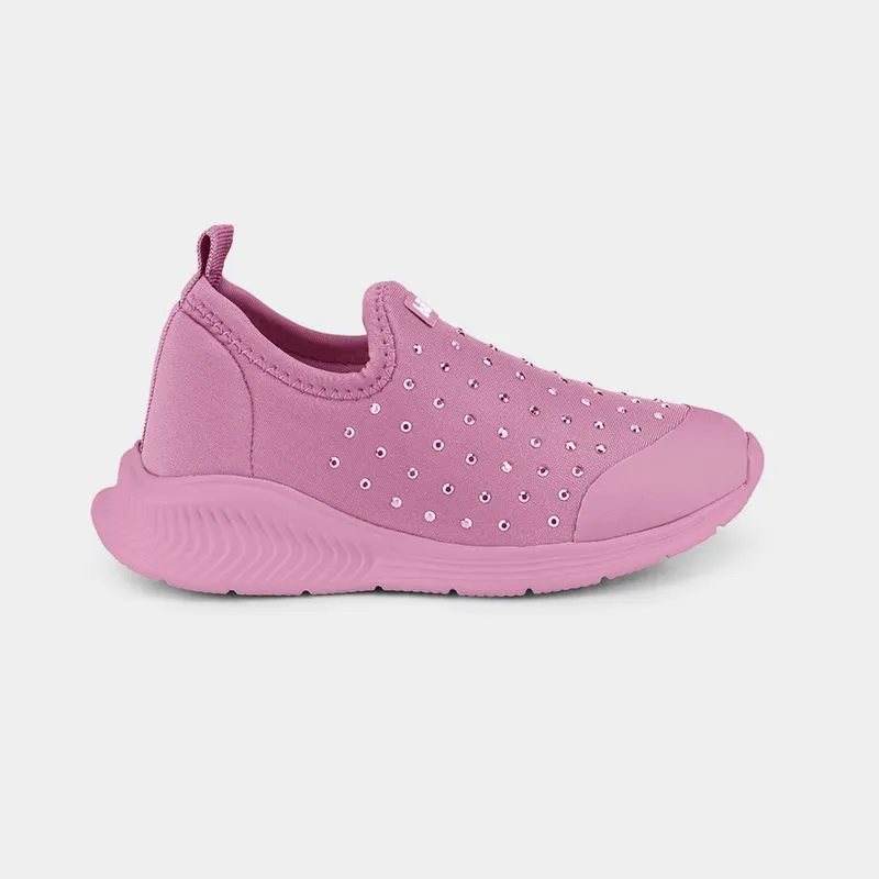 Tênis Infantil Bibi Fly Baby II Rosa com Pedrinhas 21