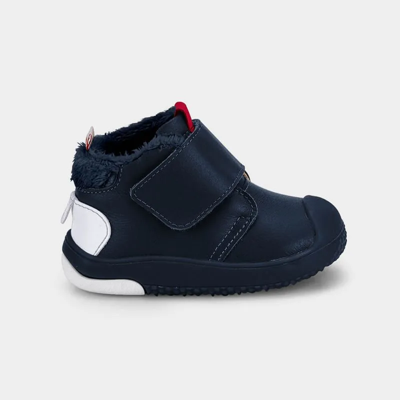 Abotinado Infantil Bibi Prewalker Azul Naval com Pelinho 23