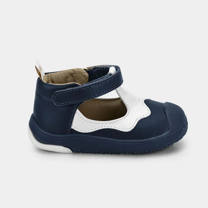 Abotinado Infantil Bibi Prewalker Azul e Branco 19