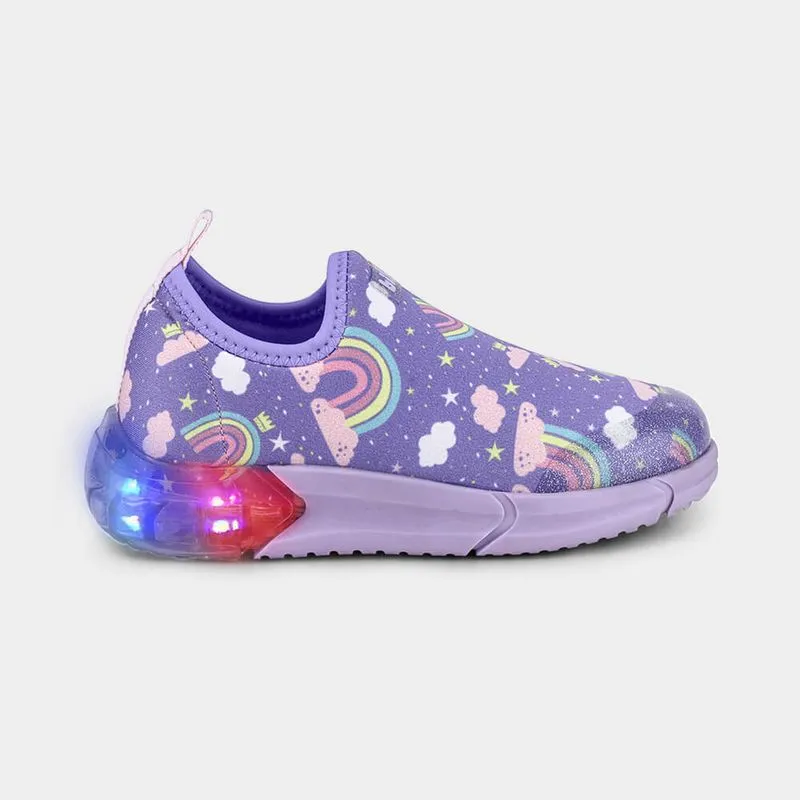 Tênis Infantil de Luz Bibi Space Lilás de Rainbow 30